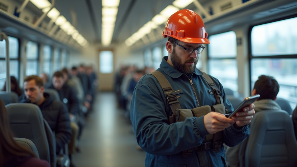 Électricien en train d