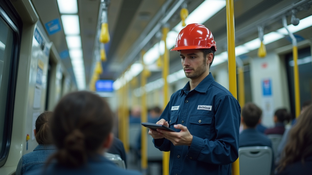 Électricien en train d