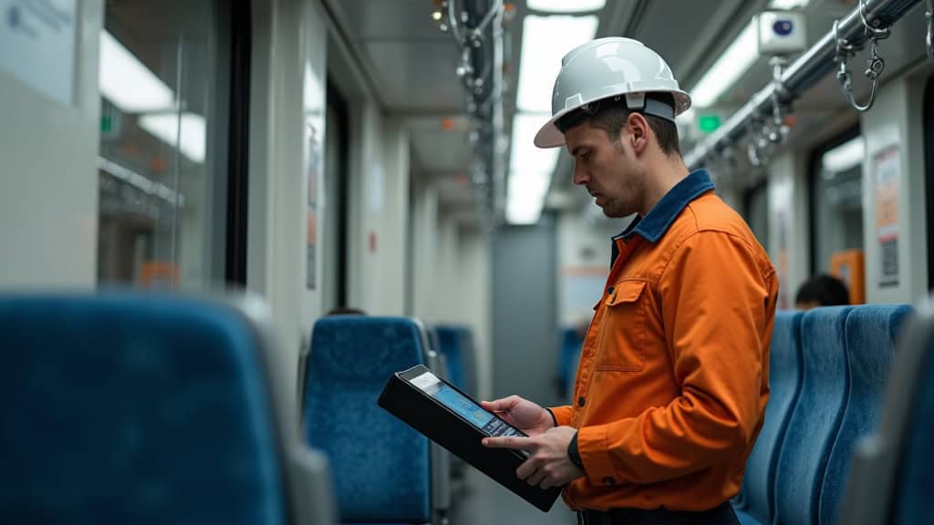 Électricien en train d