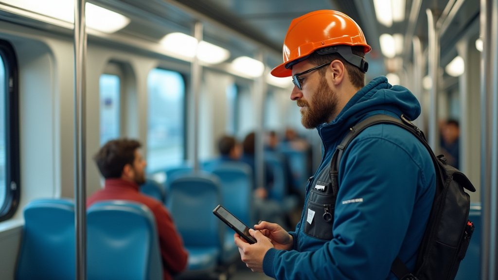 Électricien en train d