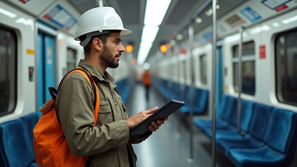 Électricien en train d