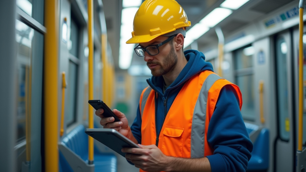 Électricien en train d