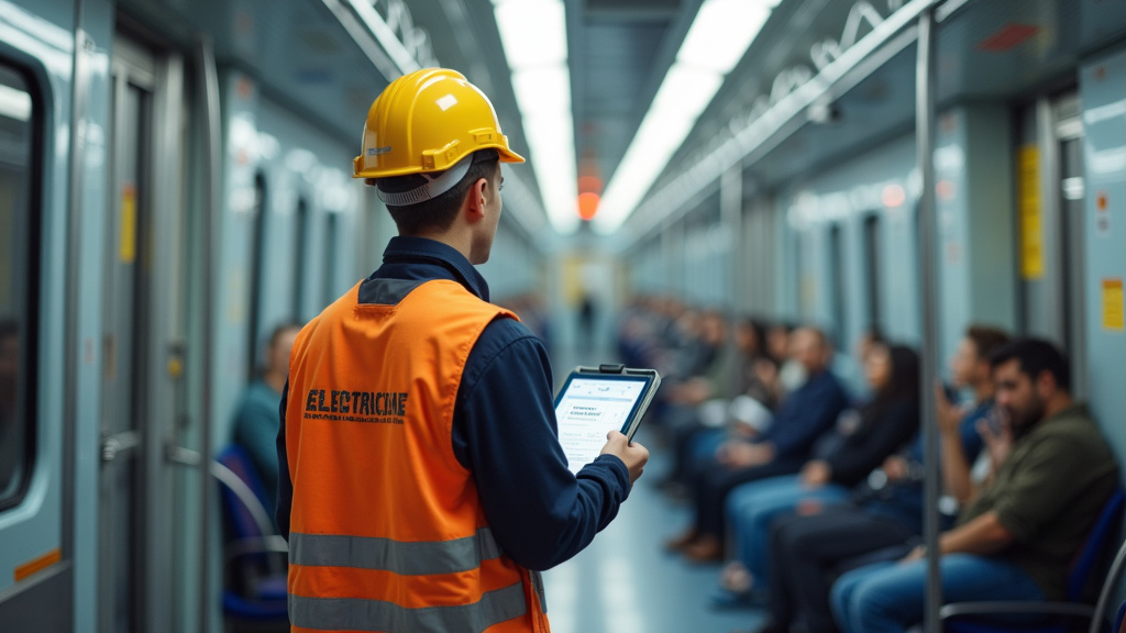 Électricien en train d