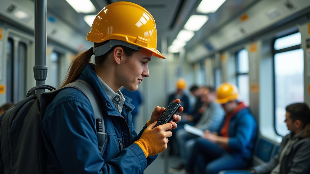 Électricien en train d