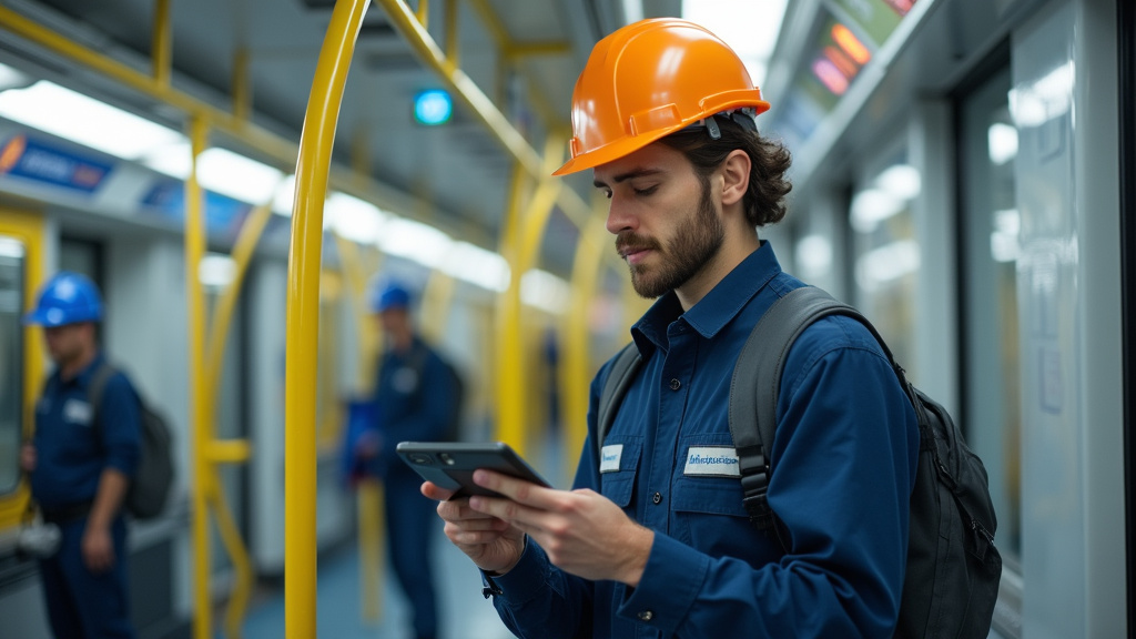 Électricien en train d