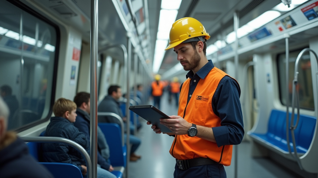 Électricien en train d