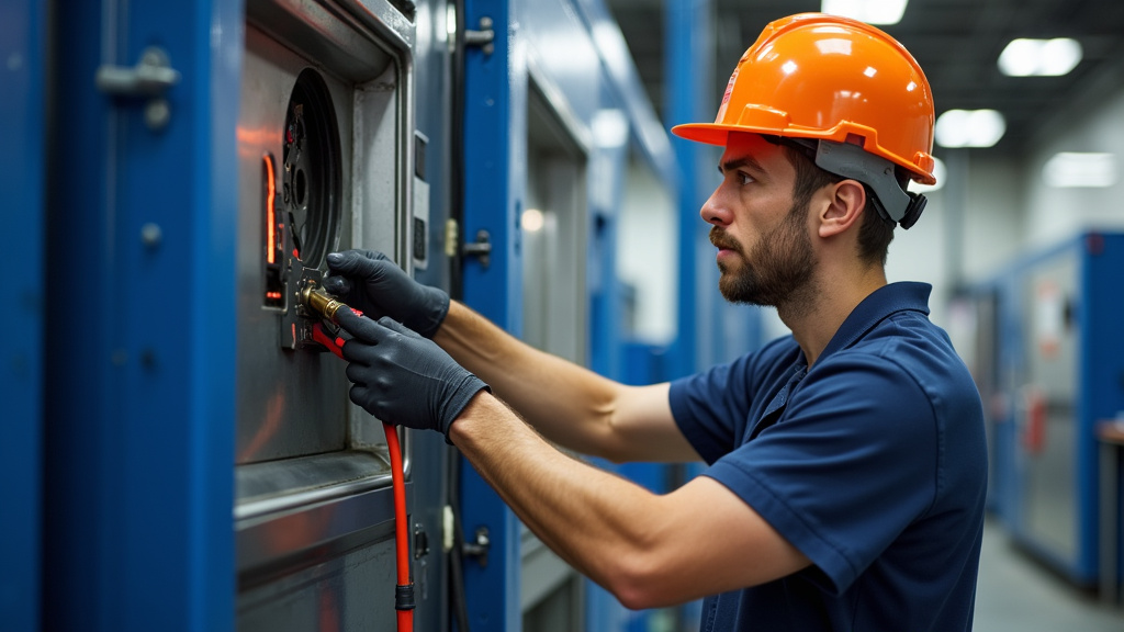 Électricien en train de réaliser un diagnostic électrique pour l