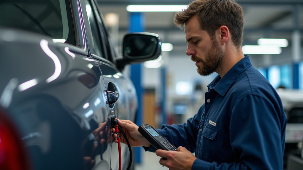 Électricien en train de réaliser un diagnostic électrique pour l