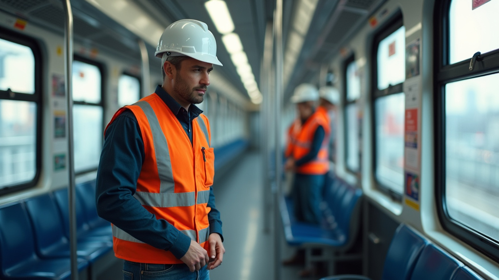 Électricien IRVE en train d