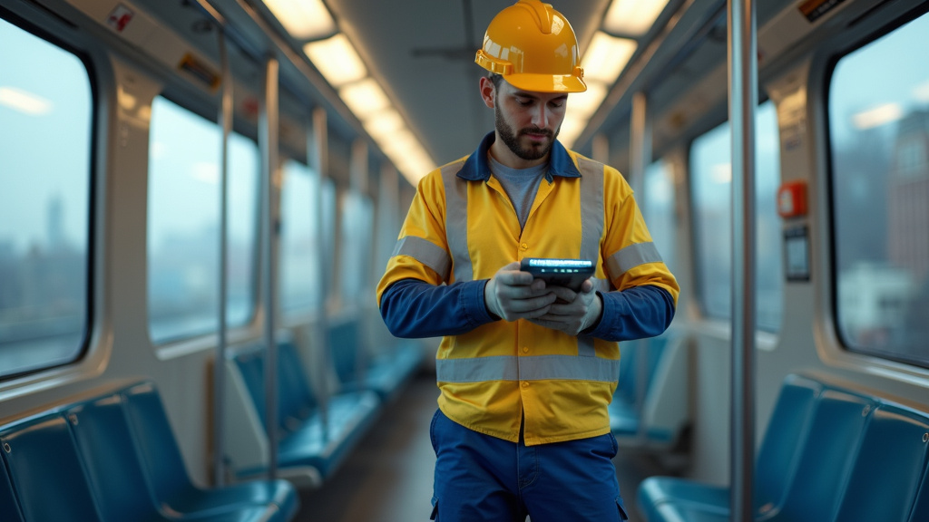 Électricien IRVE en train d