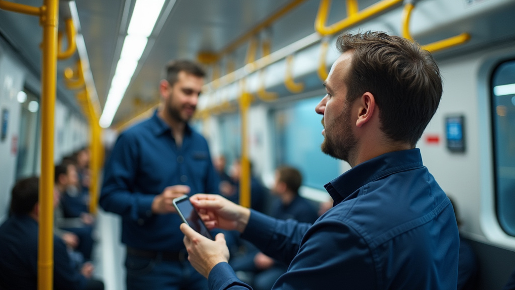 Électricien IRVE en train d