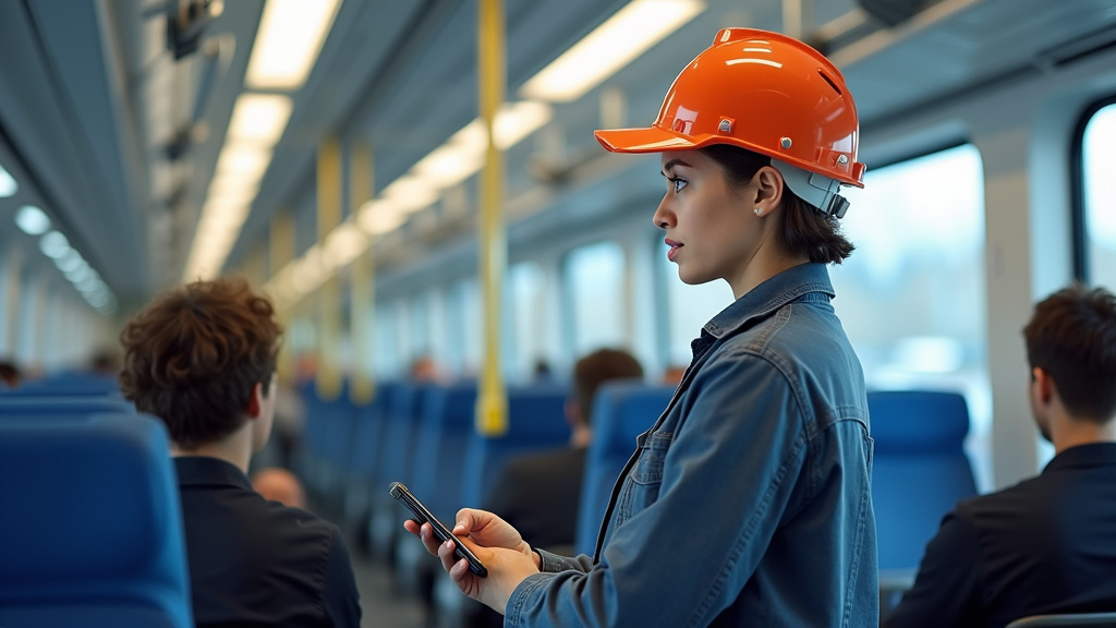 Électricien IRVE en train d