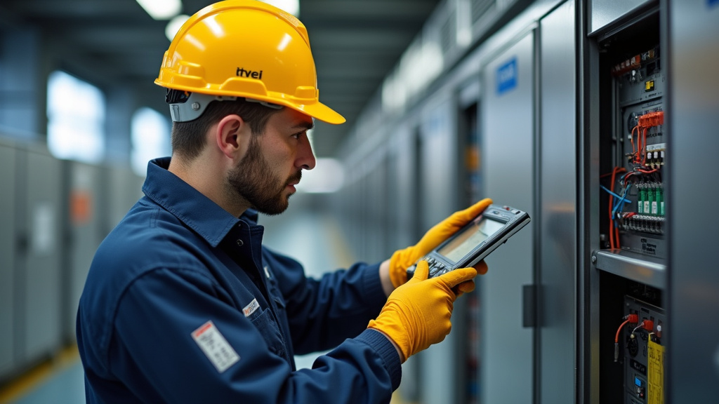 Électricien IRVE en train de réaliser un diagnostic électrique à Penvénan