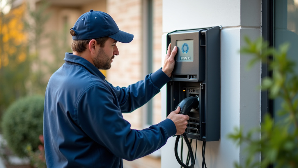 Électricien professionnel IRVE installant une borne de recharge à Saint-Vit (25410)