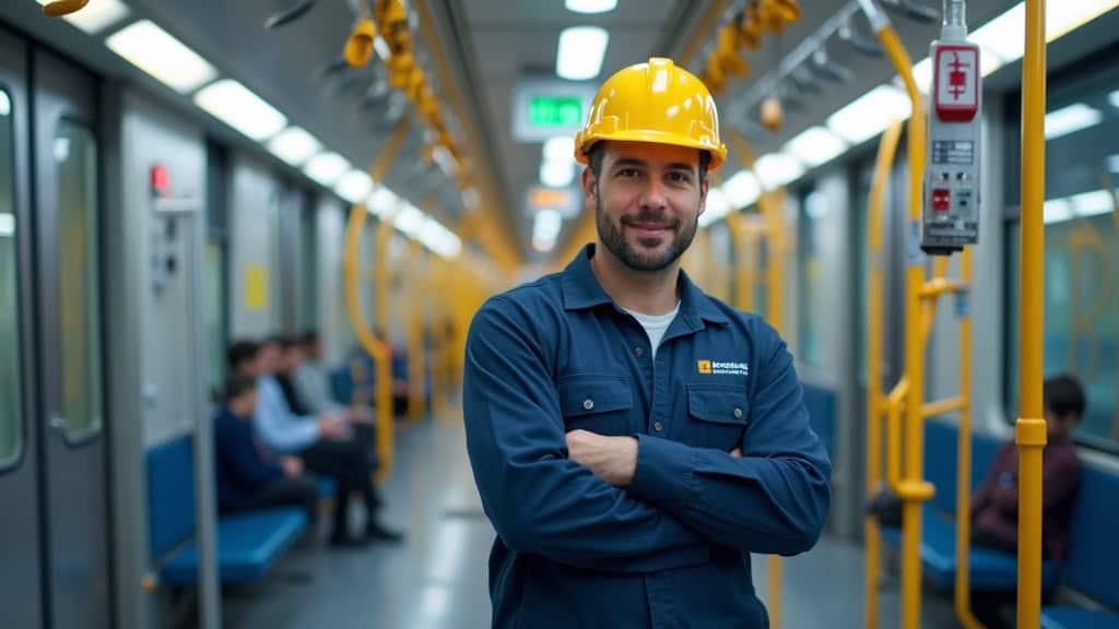 Électricien qualifié en train d