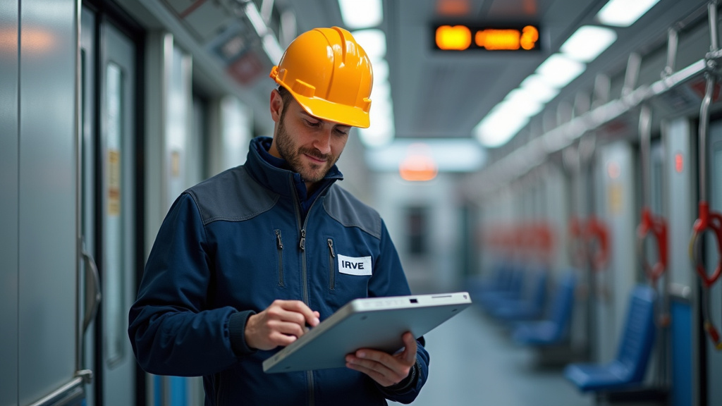 Électricien qualifié IRVE en train d