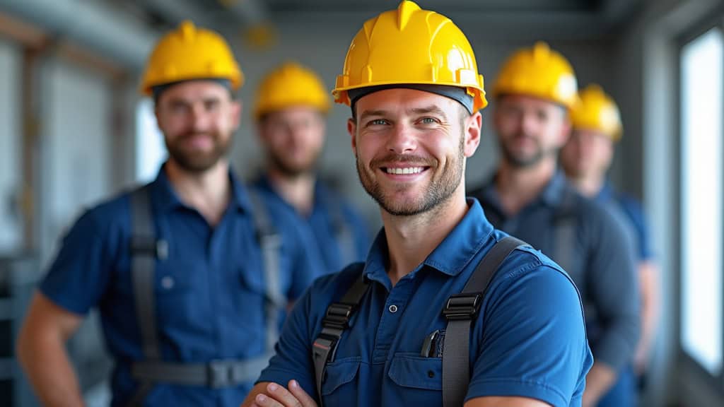 Équipe d’installateurs d’une entreprise normande spécialisée dans les bornes électriques