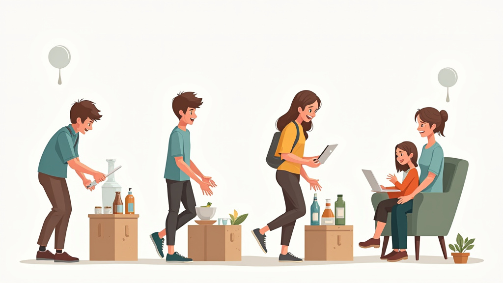 Illustration des étapes d