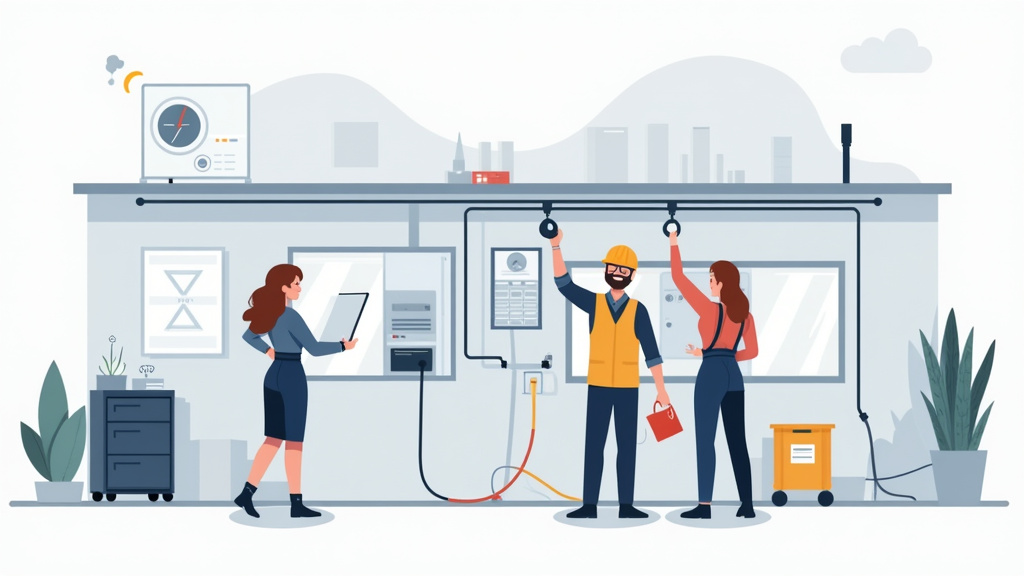 Illustration des étapes d’installation d’une borne électrique à Fagnières