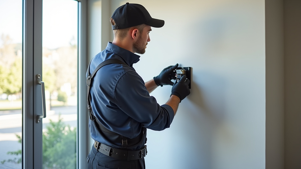 Installateur professionnel en train de poser une borne électrique à Lisses