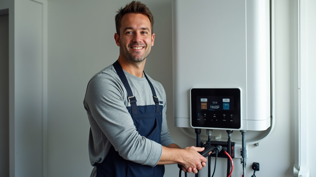 Installateur professionnel posant une borne de recharge à Rochefort-Samson