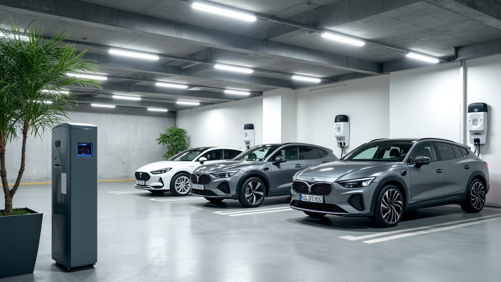 Installation de bornes de recharge pour véhicules électriques dans un parking d