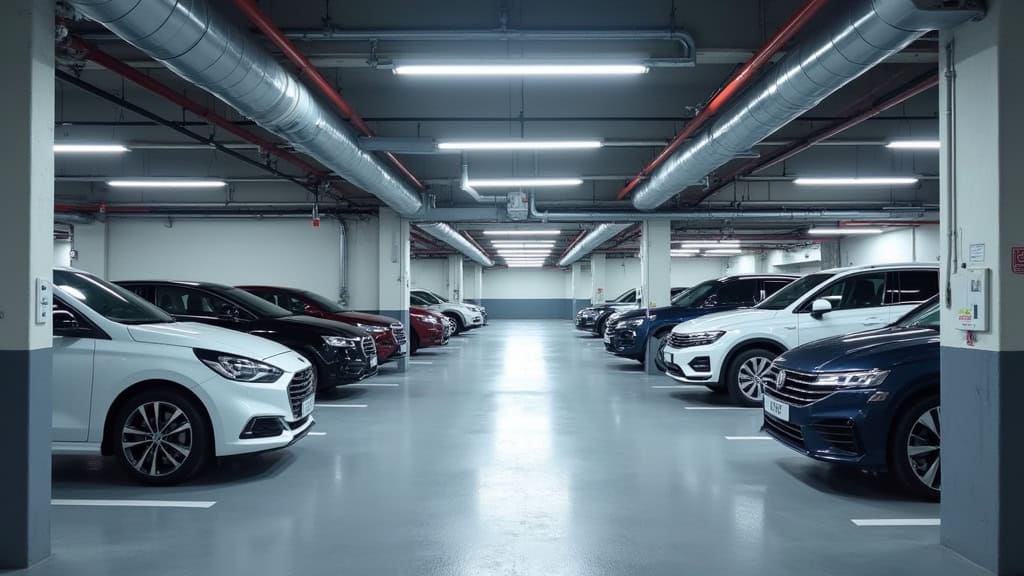 Installation de bornes électriques dans un parking d