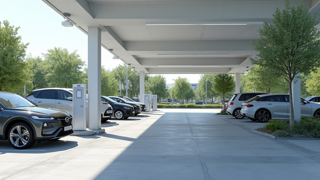 Installation de plusieurs bornes de recharge dans un parking d