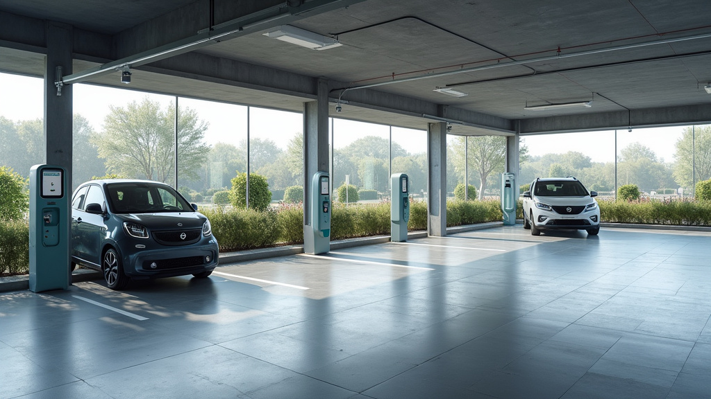 Installation de plusieurs bornes électriques dans un parking d