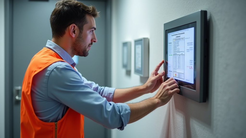 Professionnel évaluant le tableau électrique d