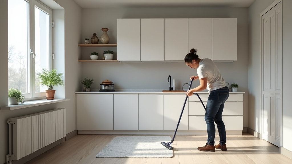 Propriétaire nettoyant le boîtier d