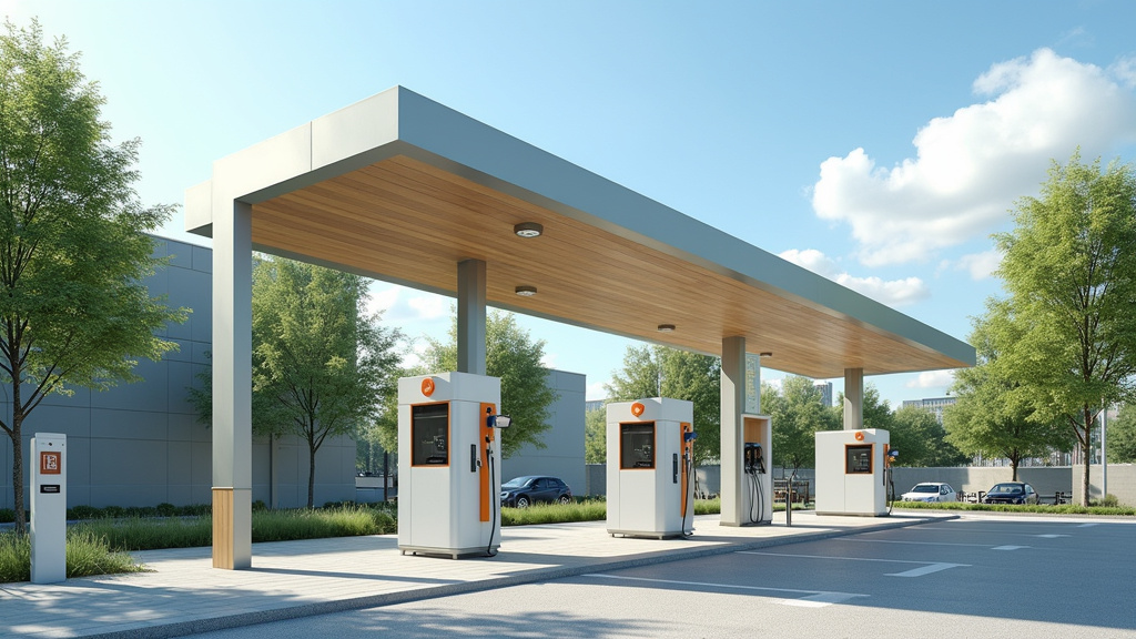 Station de recharge publique à Réalmont sur la place du Foirail