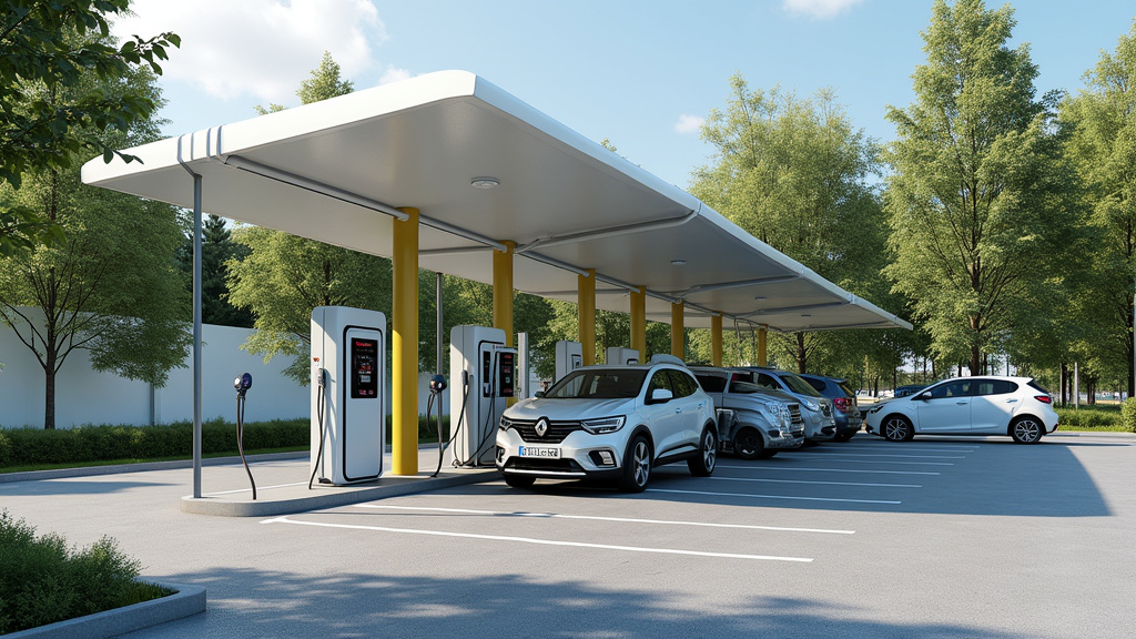 Station de recharge R3 située à Joué-lès-Tours sur le parking de la pizzeria Del Arte