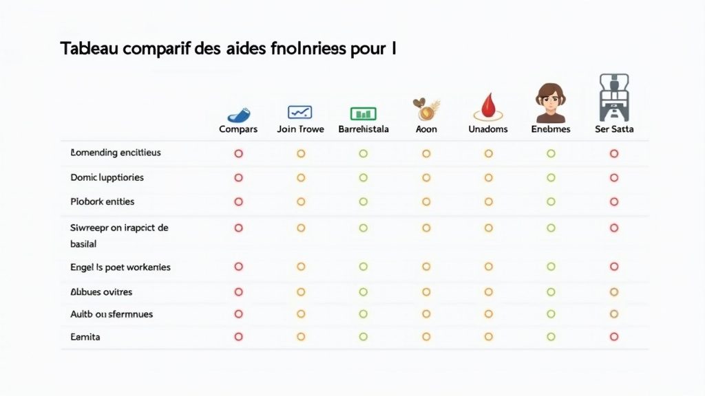 Tableau comparatif des aides financières pour l