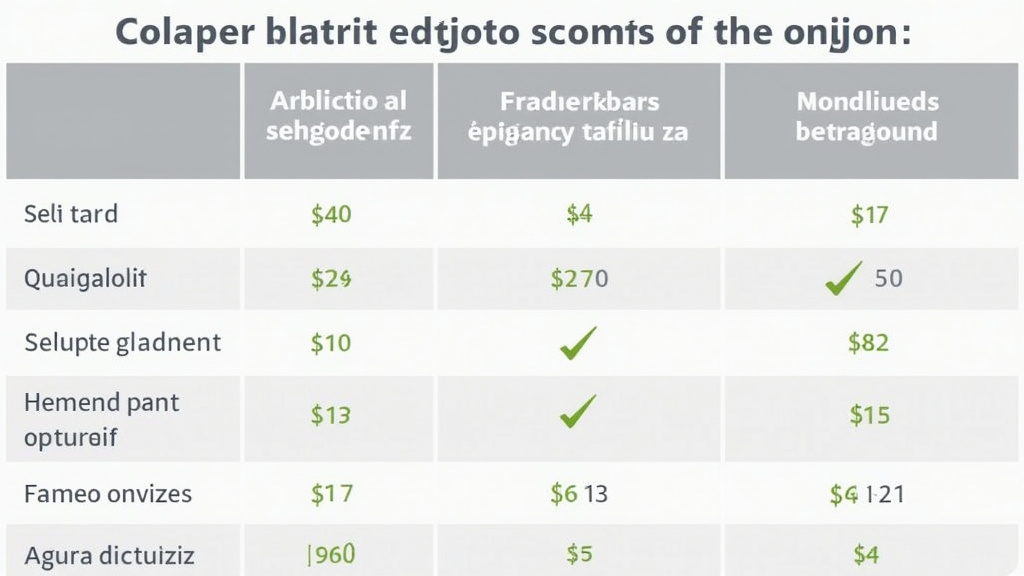 Tableau comparatif des différentes options d