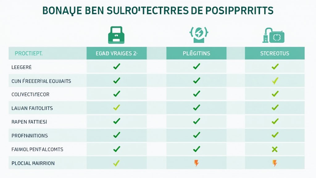 Tableau comparatif des types de bornes de recharge électrique à Breuilpont
