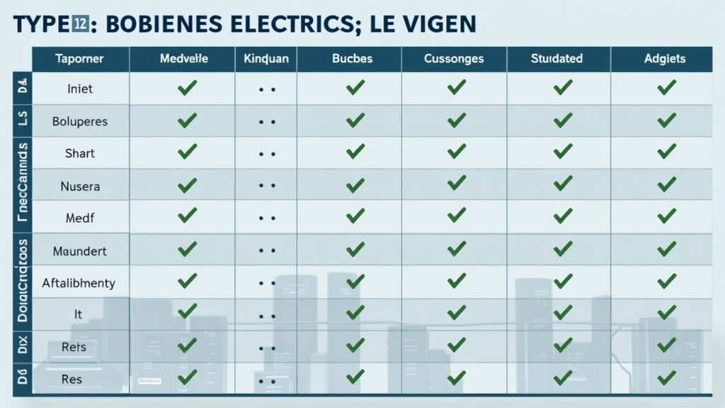 Tableau comparatif des types de bornes électriques à Le Vigen