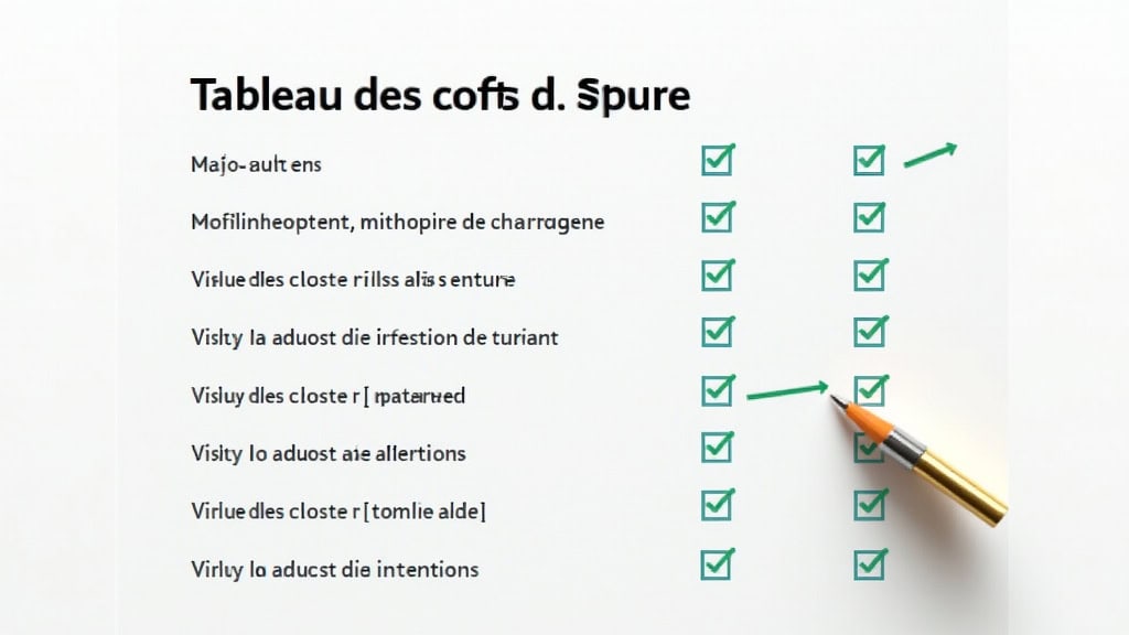 Tableau des coûts d