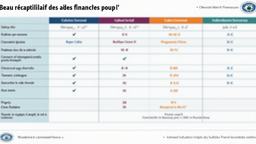 Tableau récapitulatif des aides financières pour l
