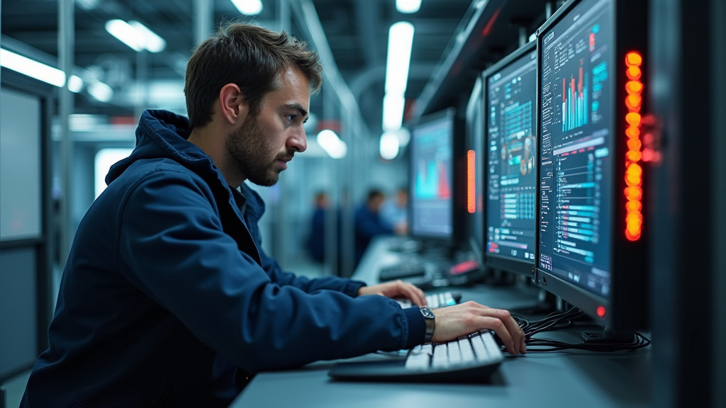 Technicien A.R.T. en train de poser une borne de recharge à Firminy