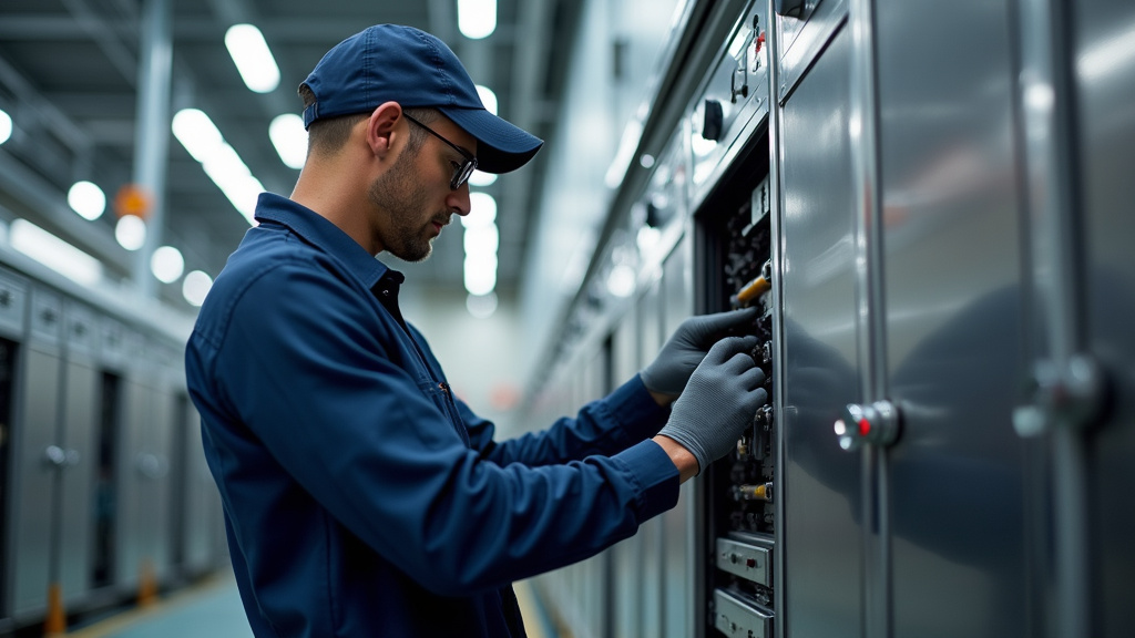 Technicien effectuant la maintenance d