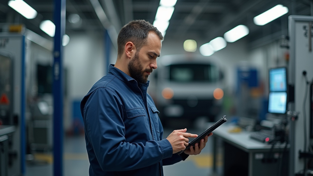 Technicien effectuant la maintenance d