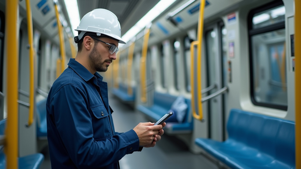 Technicien en train d