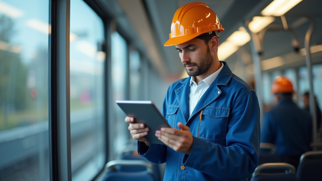 Technicien en train d