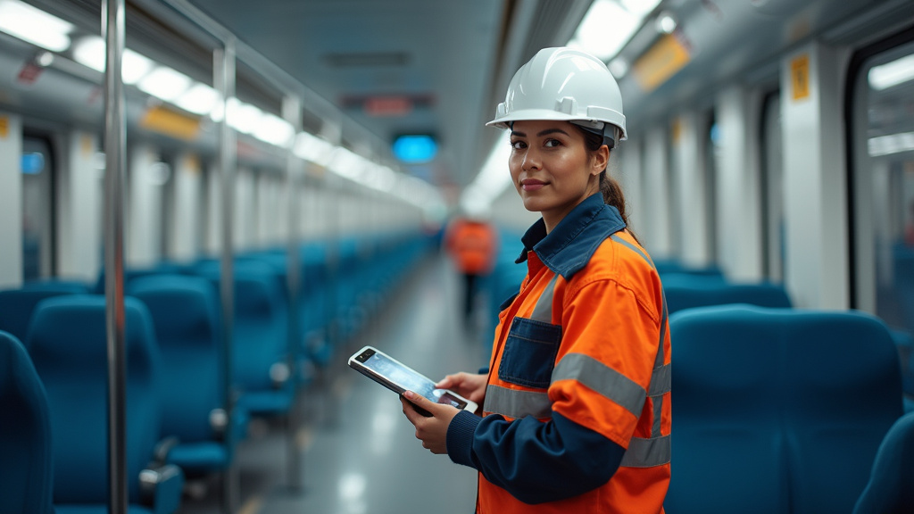 Technicien en train d