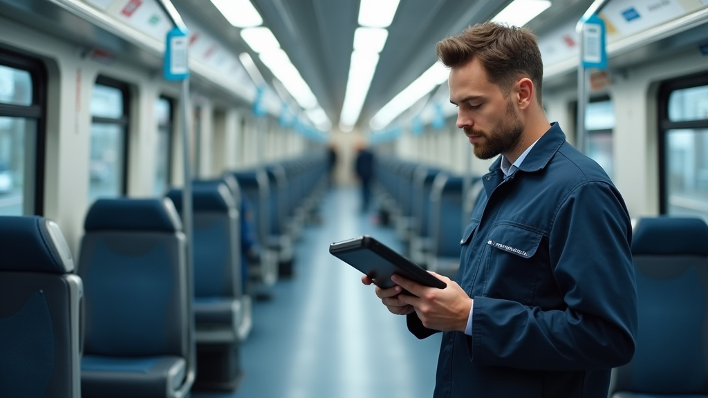 Technicien en train d