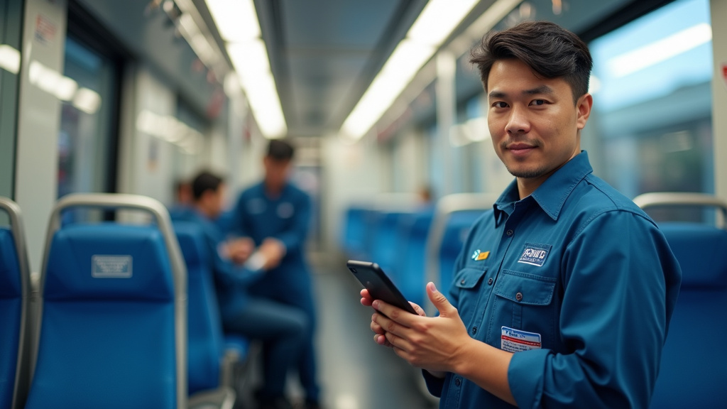 Technicien en train d