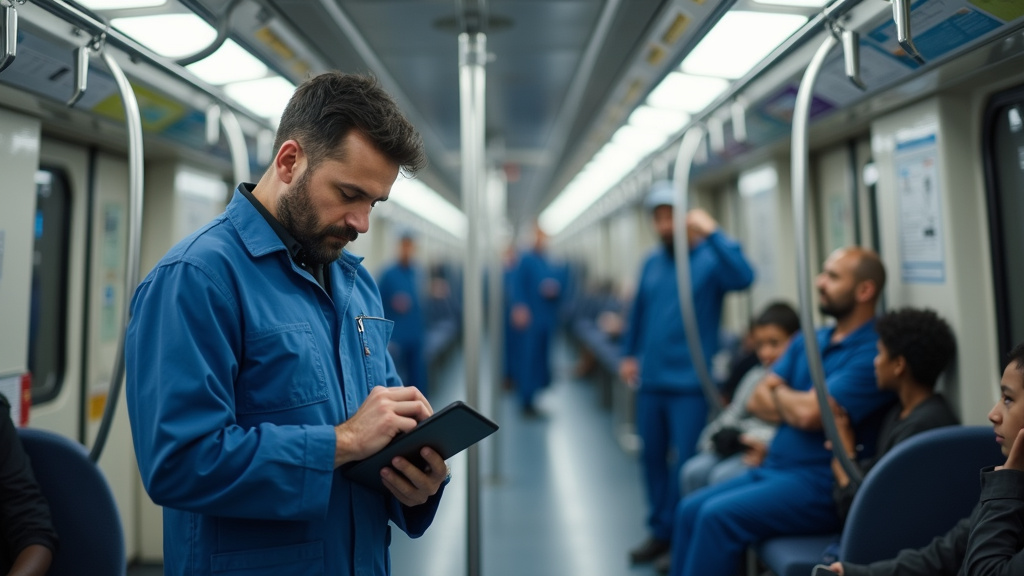 Technicien en train d