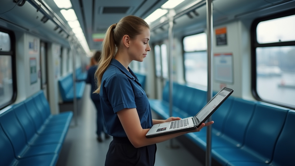 Technicien en train d