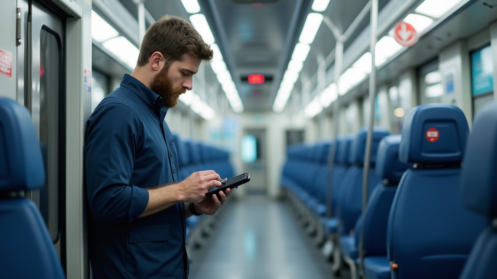 Technicien en train d